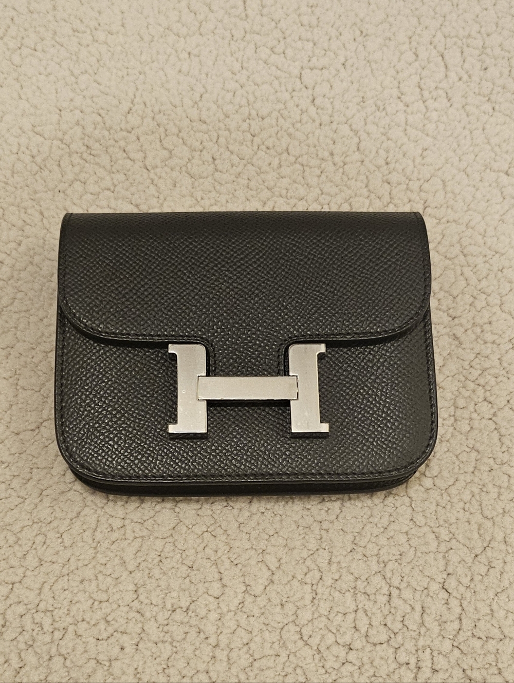 Hermès Black Constance Slim Wallet  Bag Purse Chanel Vuitton Bottega